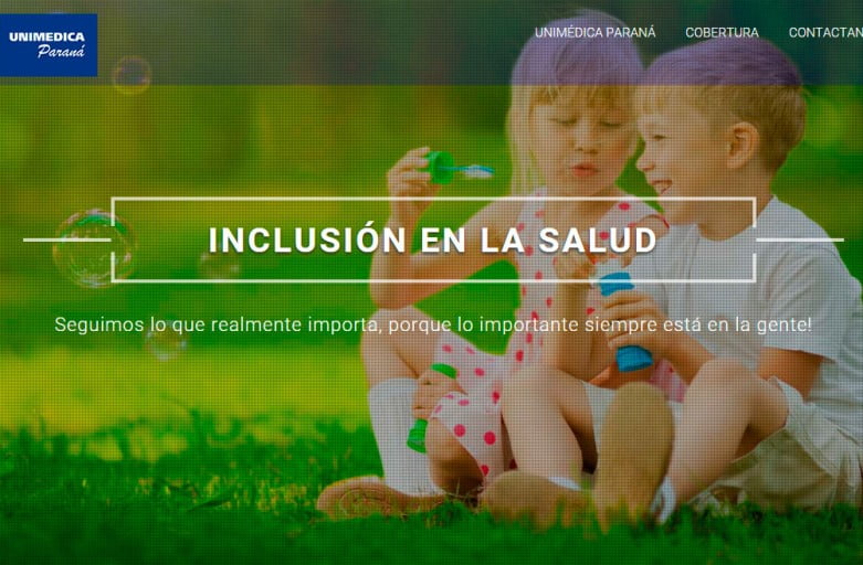 Captura de pantalla de la web de Unimédica Paraná
